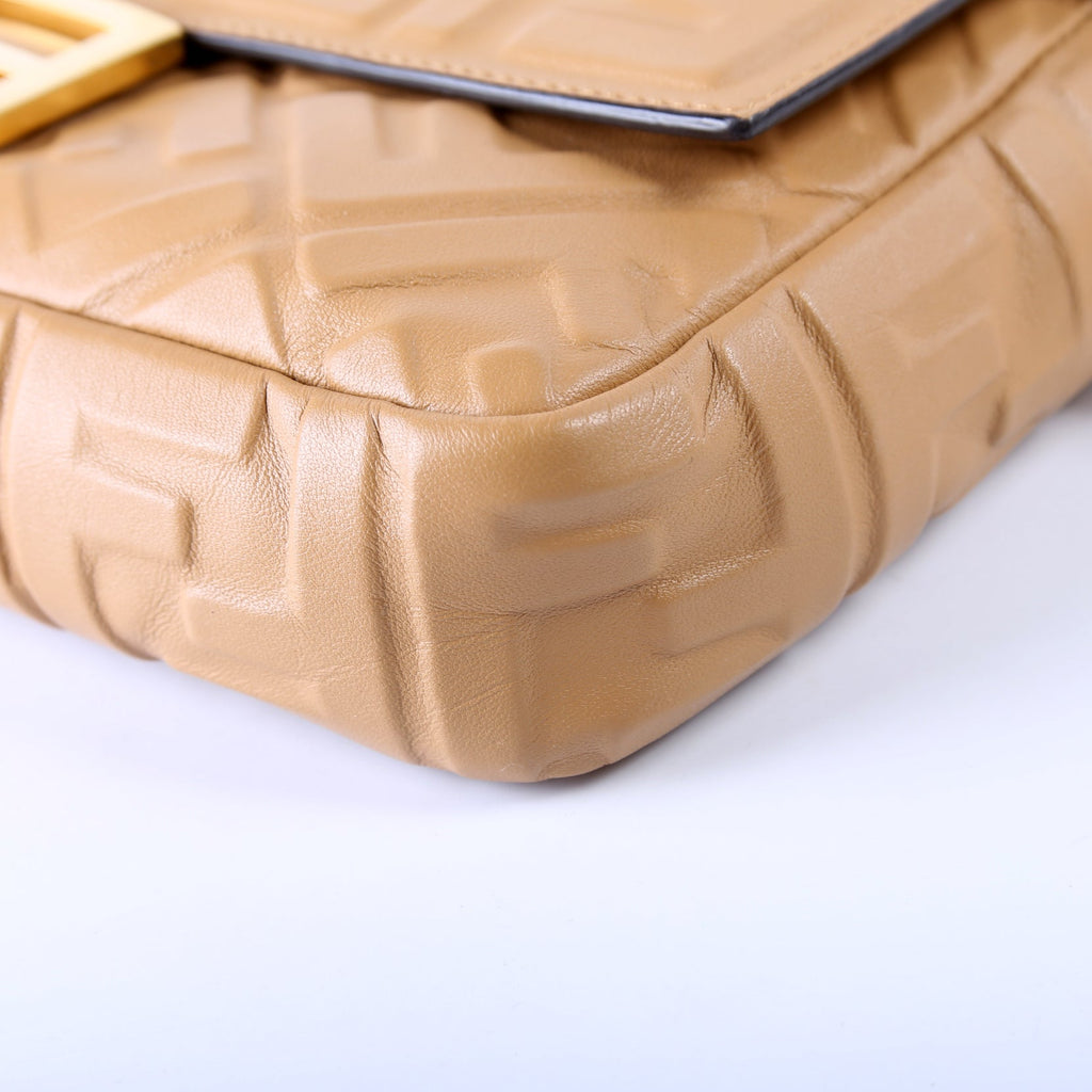 Baguette FF Embossed Nappa Brown