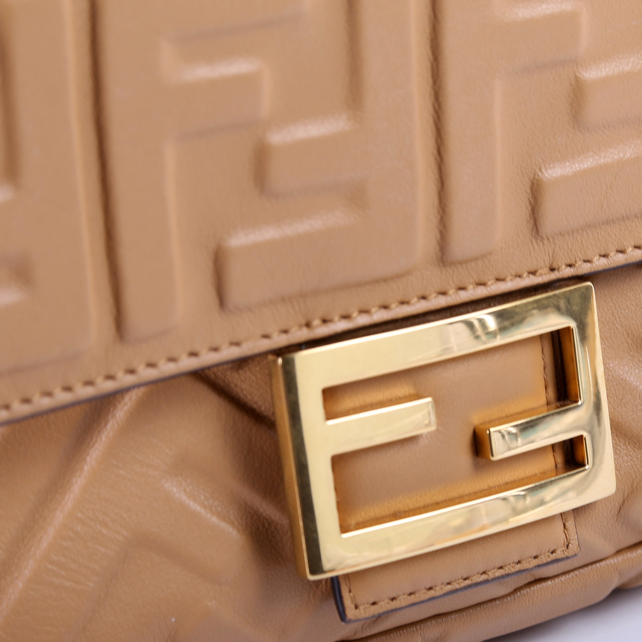 Baguette FF Embossed Nappa Brown