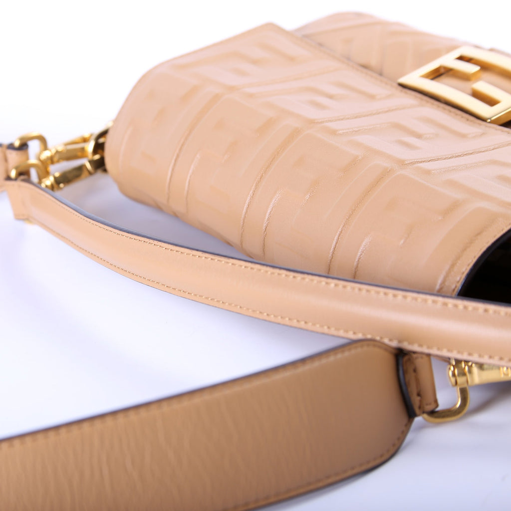 Baguette FF Embossed Nappa Brown