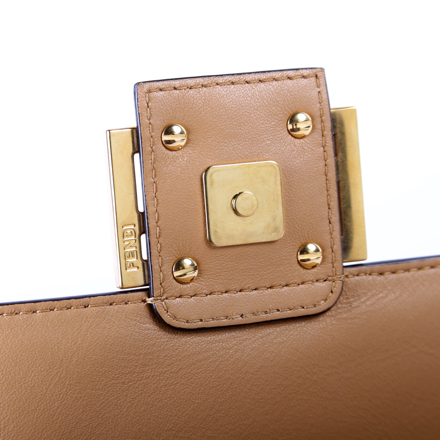 Baguette FF Embossed Nappa Brown