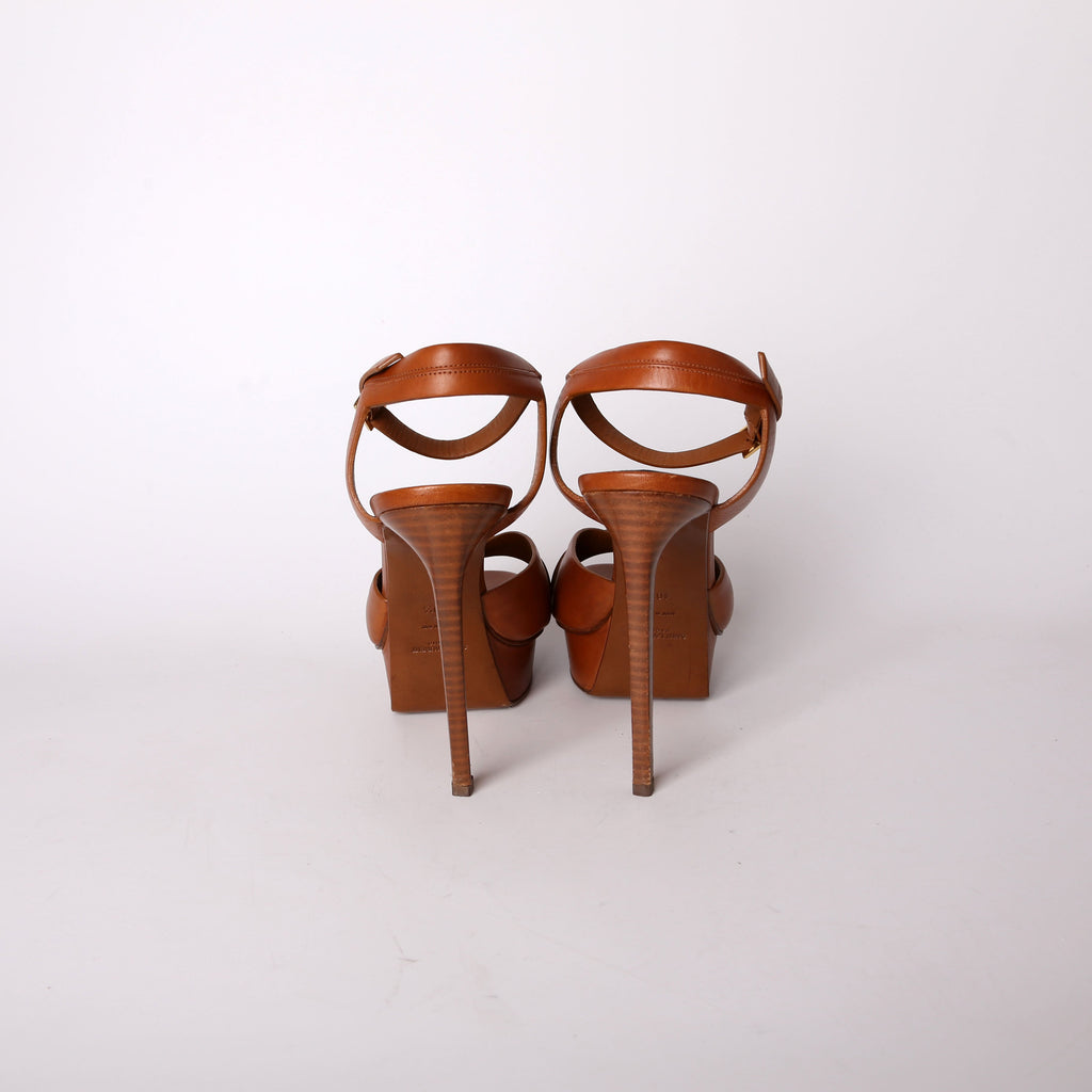 SAINT LAURENT Tribute Platform Sandal Heels Size 40.5
