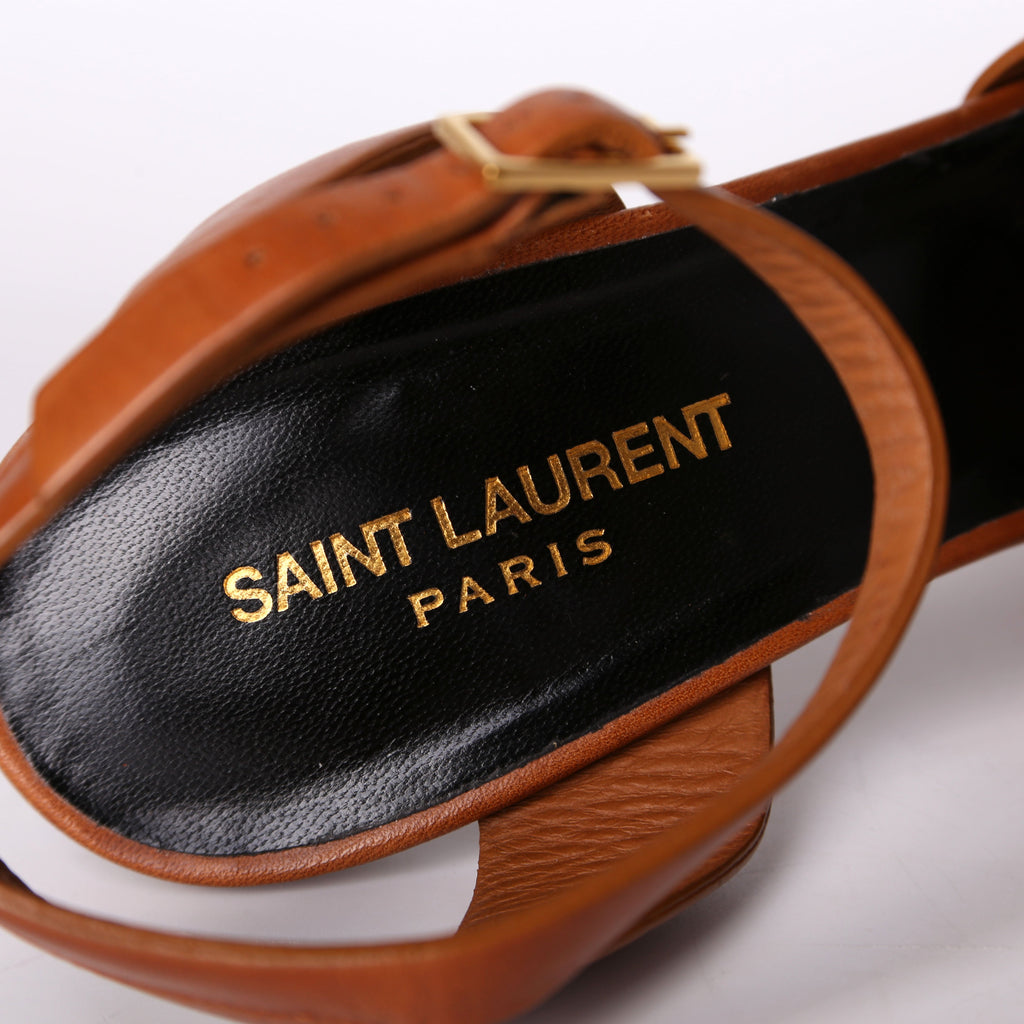SAINT LAURENT Tribute Platform Sandal Heels Size 40.5