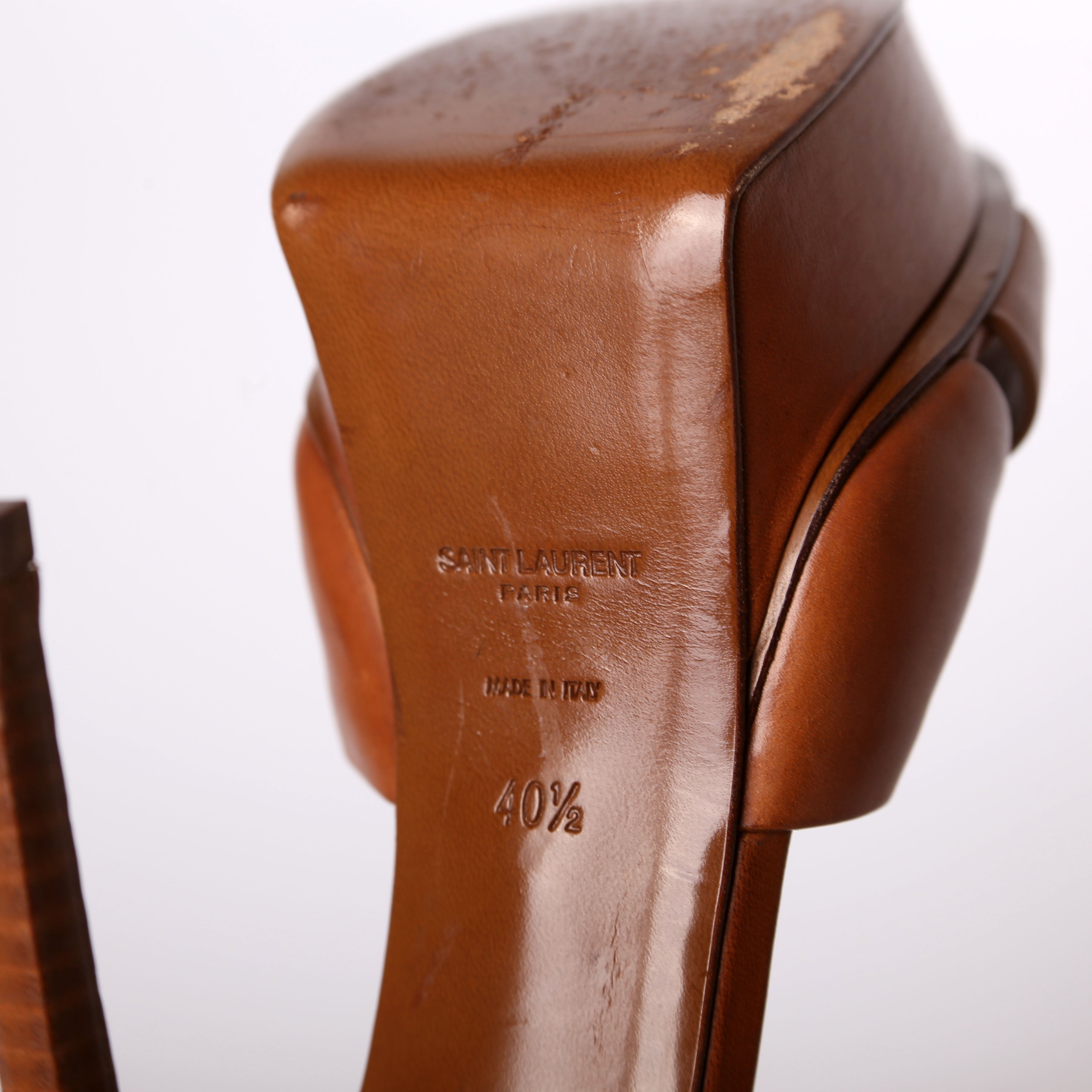 SAINT LAURENT Tribute Platform Sandal Heels Size 40.5