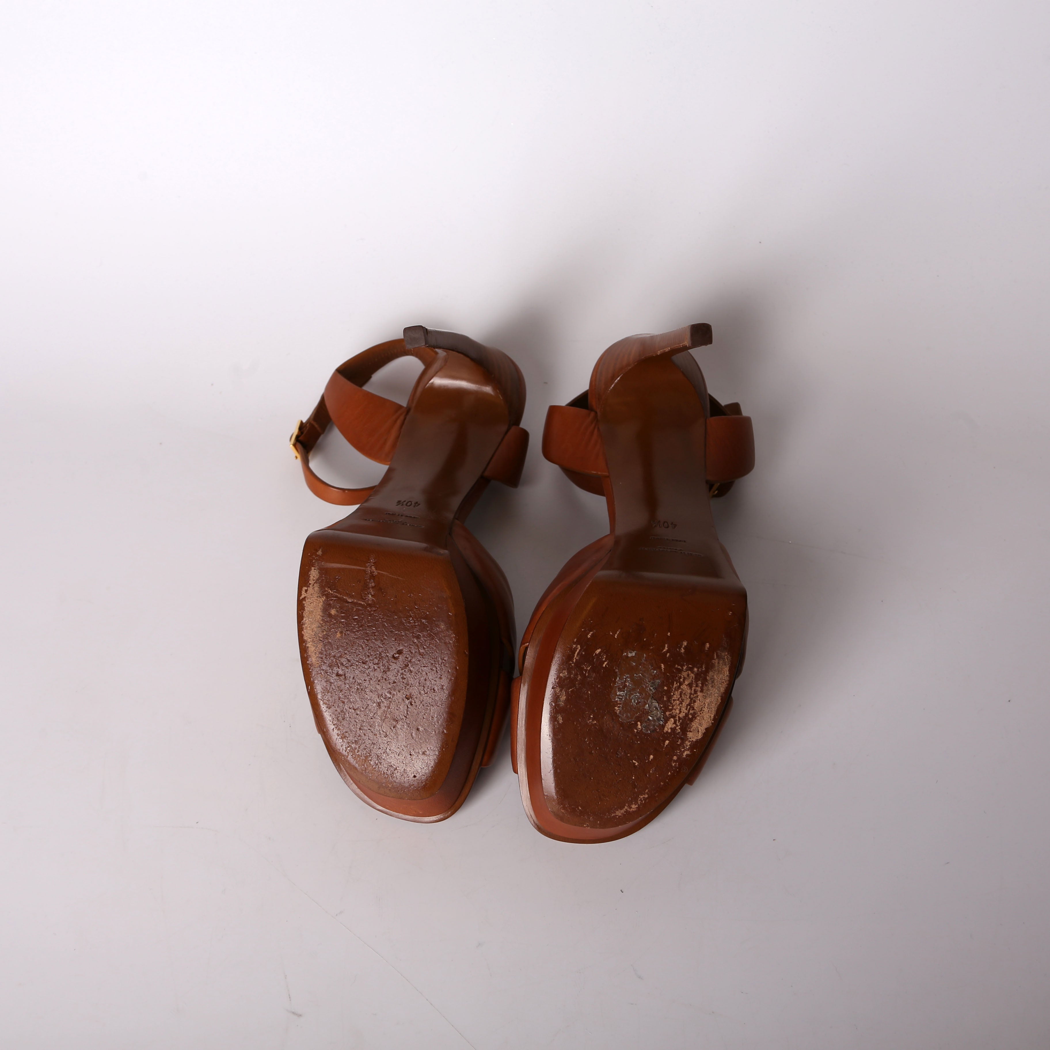 SAINT LAURENT Tribute Platform Sandal Heels Size 40.5