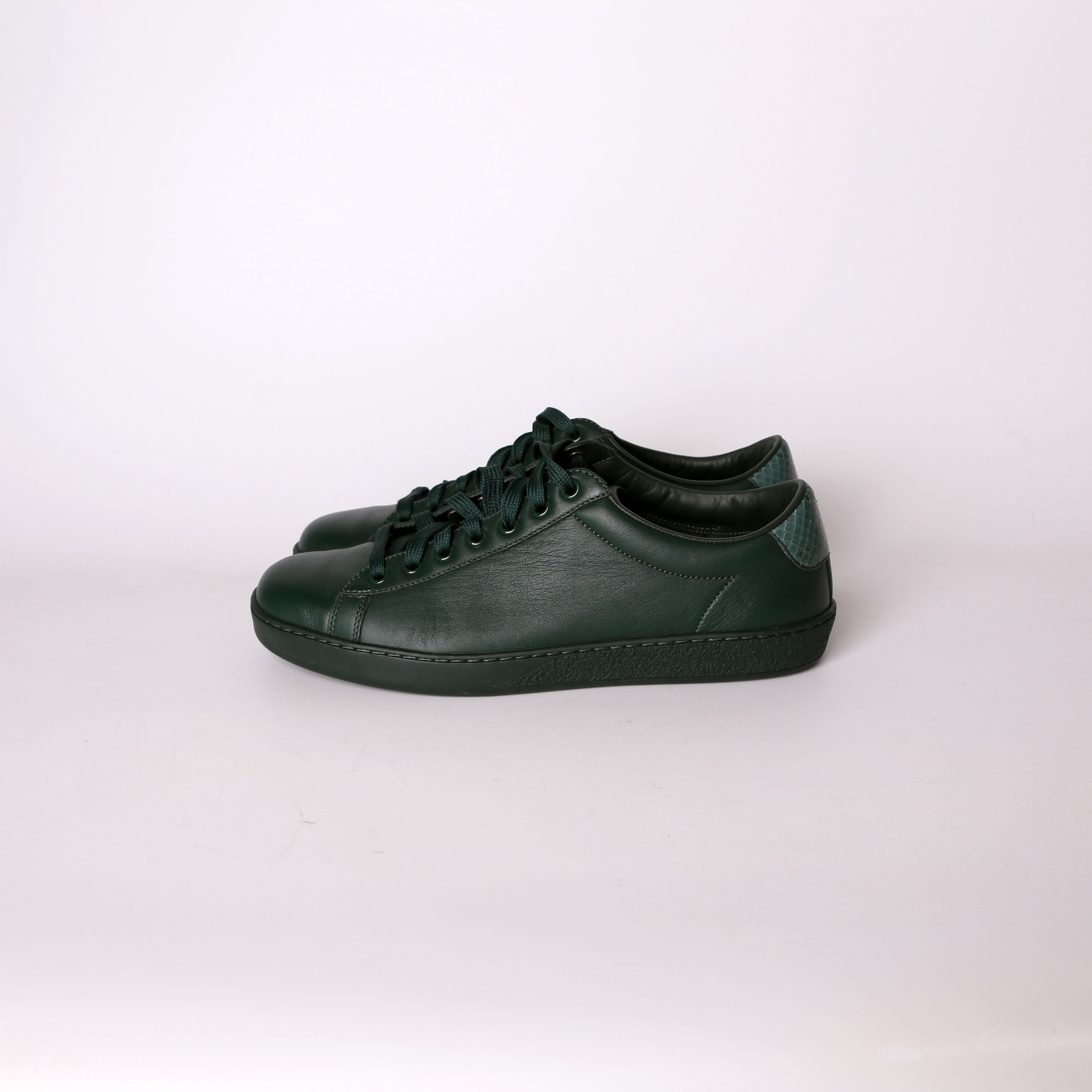 Gucci Ace Web Leather Sneakers Men's Size 6.5