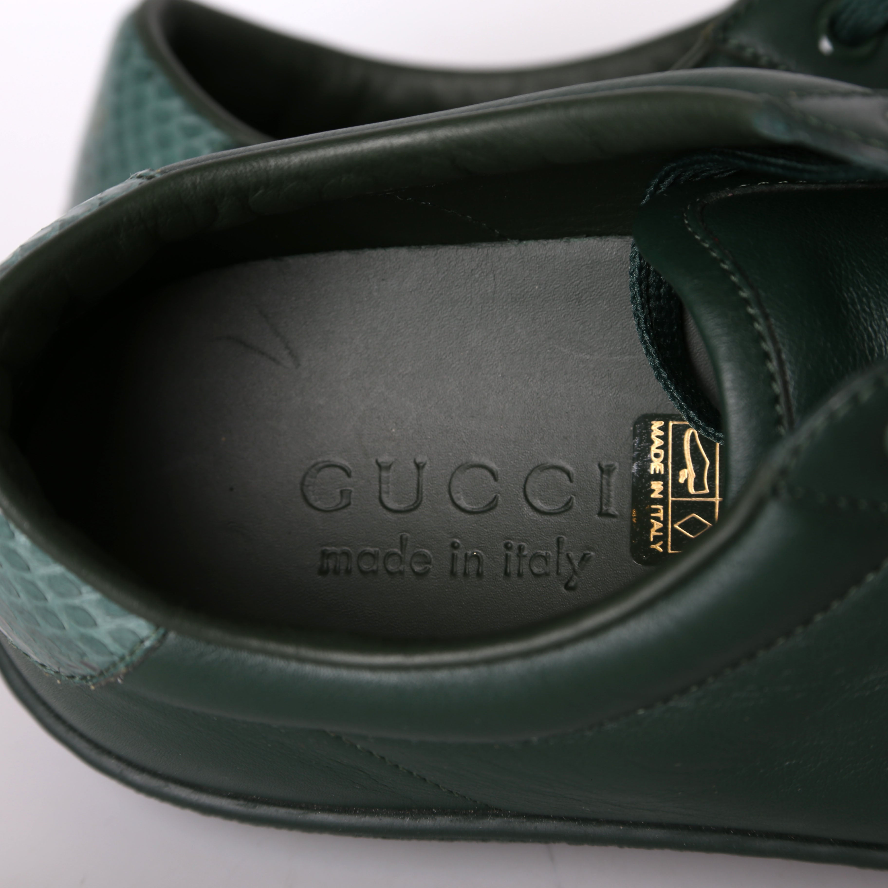 Gucci Ace Web Leather Sneakers Men's Size 6.5