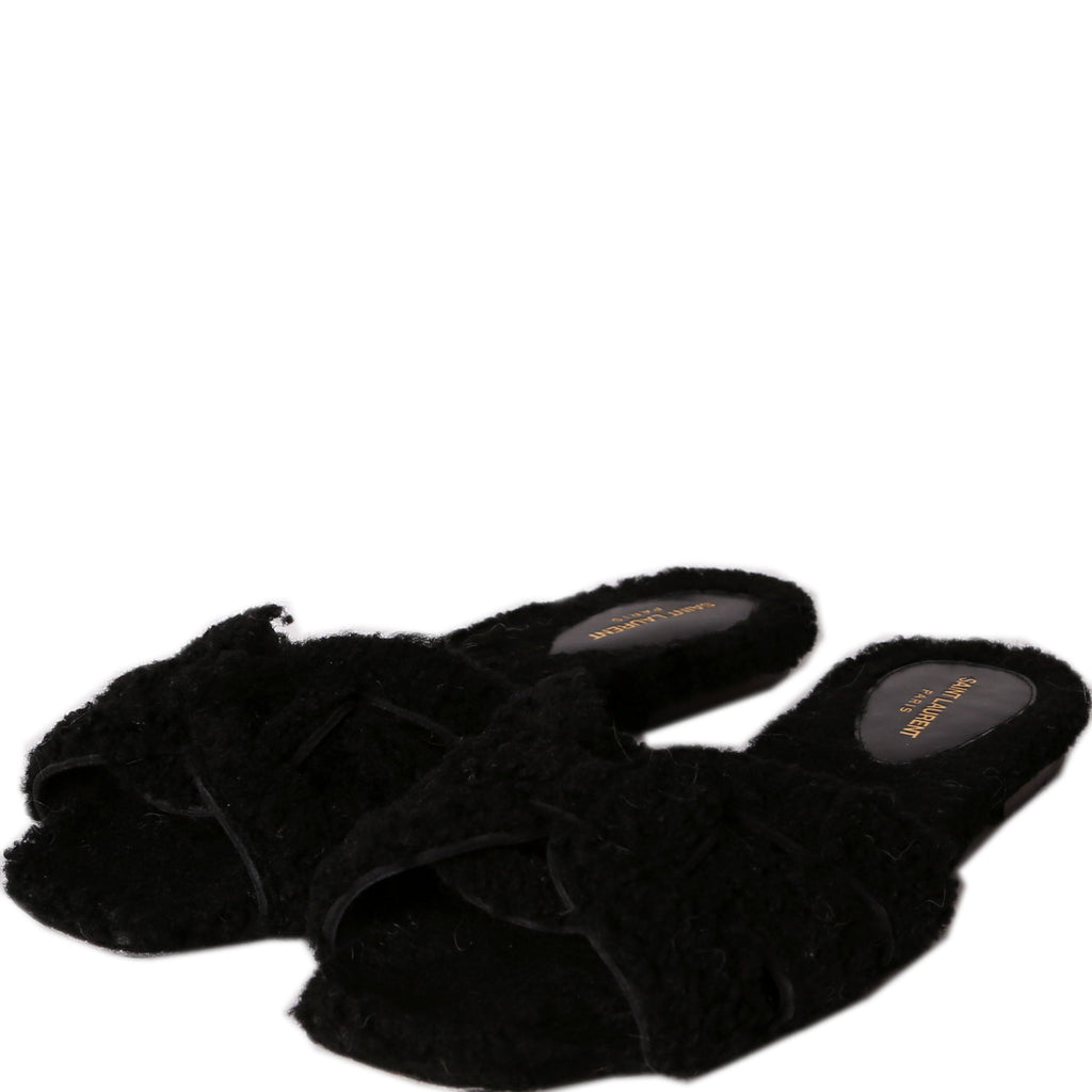 SAINT LAURENT Henry Shearling Tribute Flats Size 38