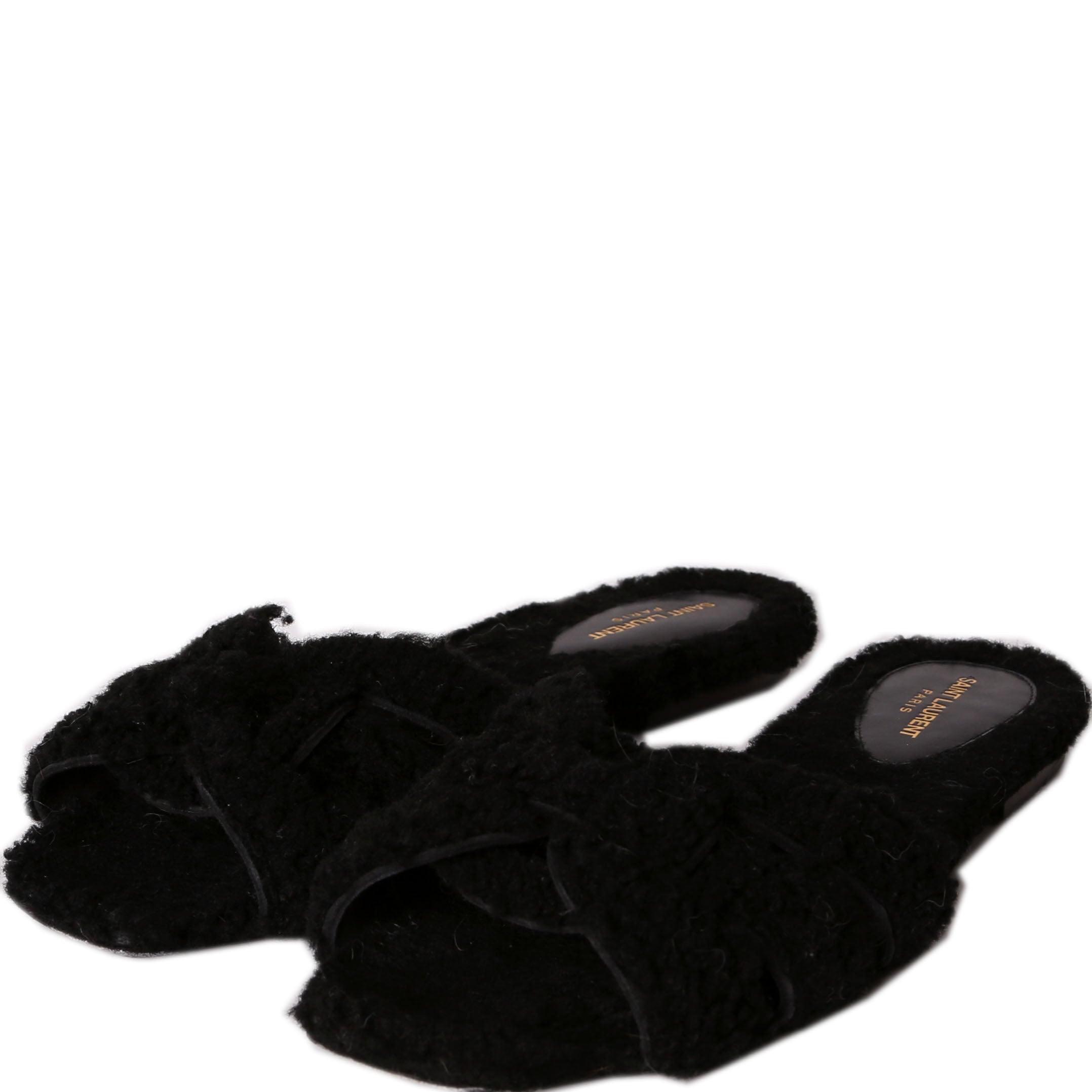SAINT LAURENT Henry Shearling Tribute Flats Size 38