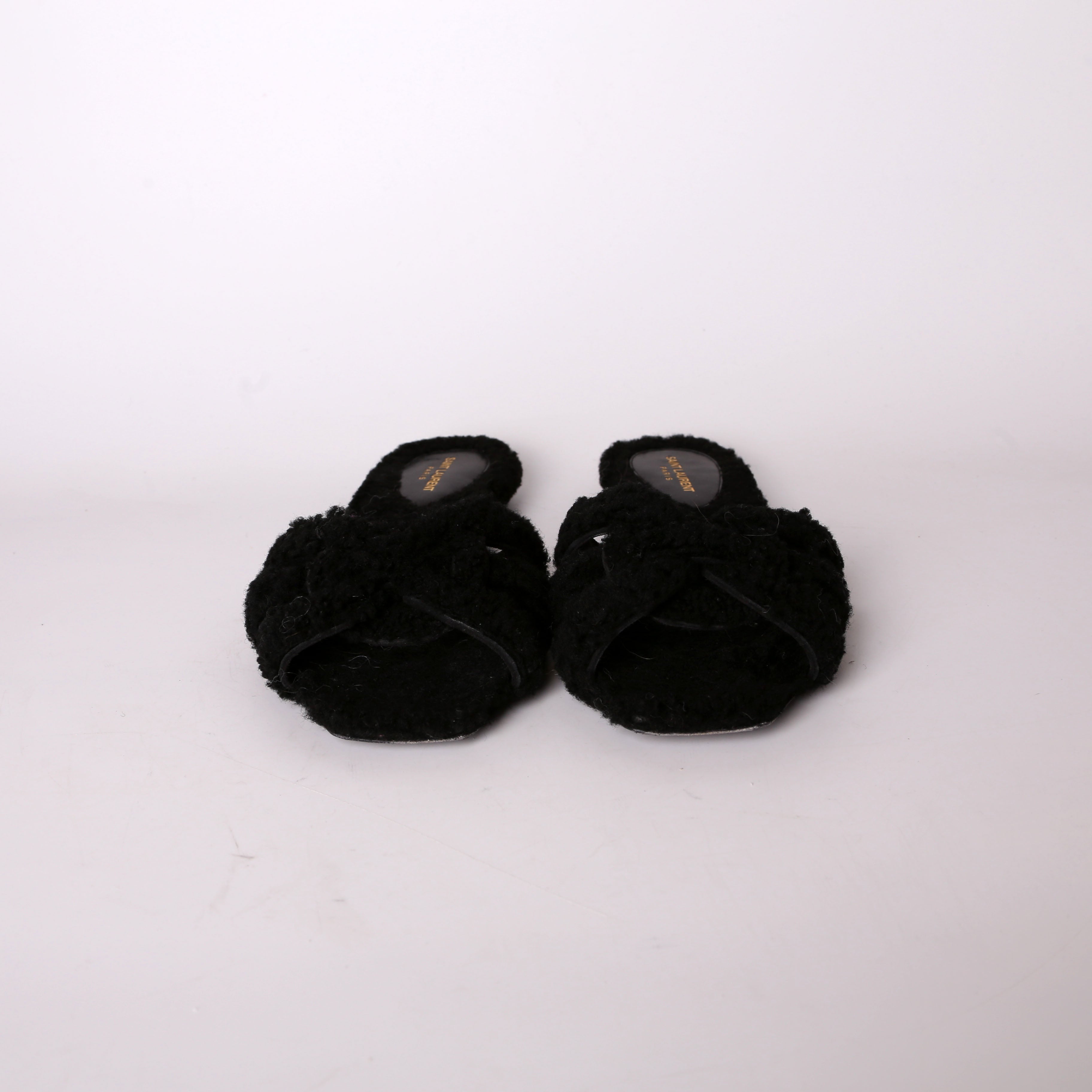 SAINT LAURENT Henry Shearling Tribute Flats Size 38
