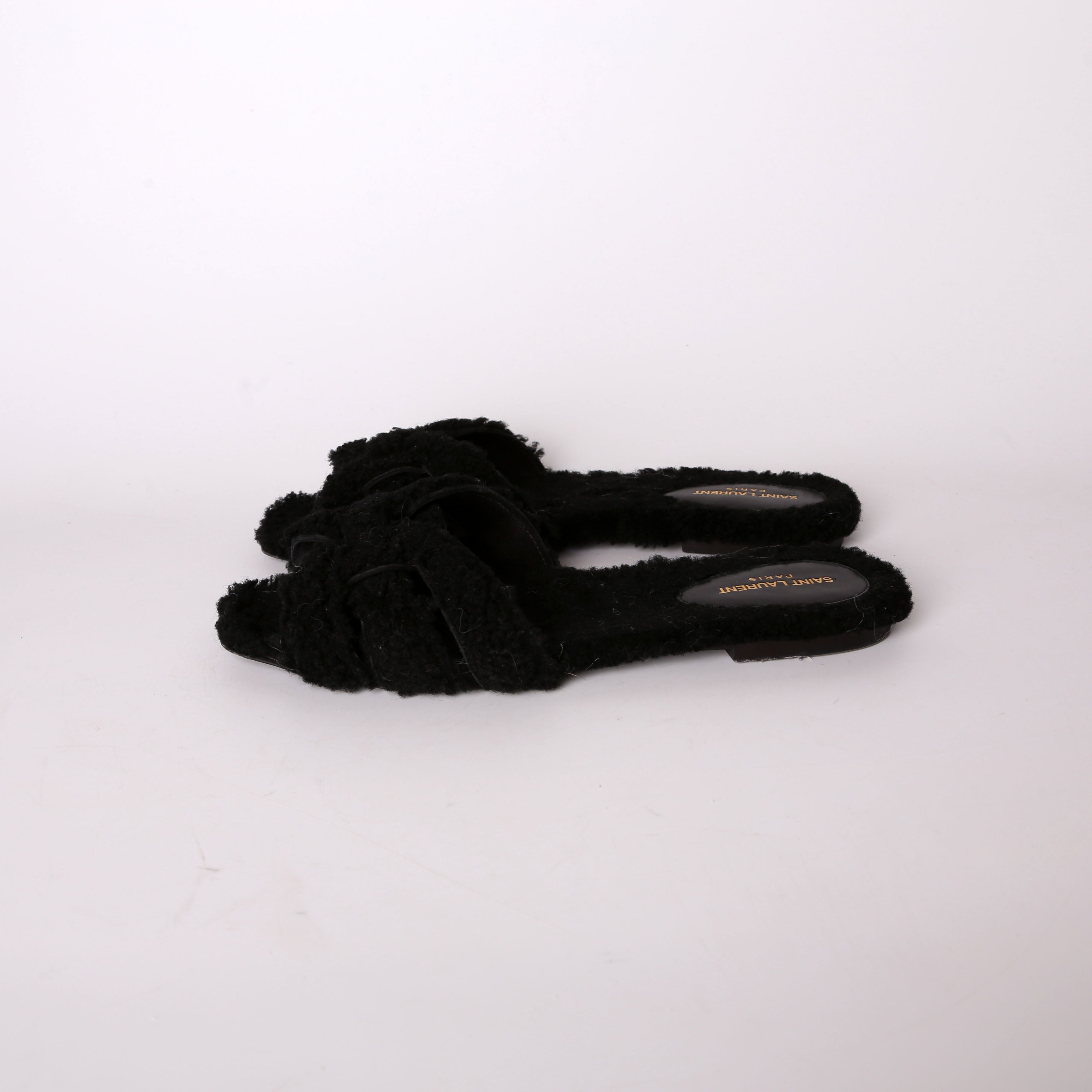 SAINT LAURENT Henry Shearling Tribute Flats Size 38