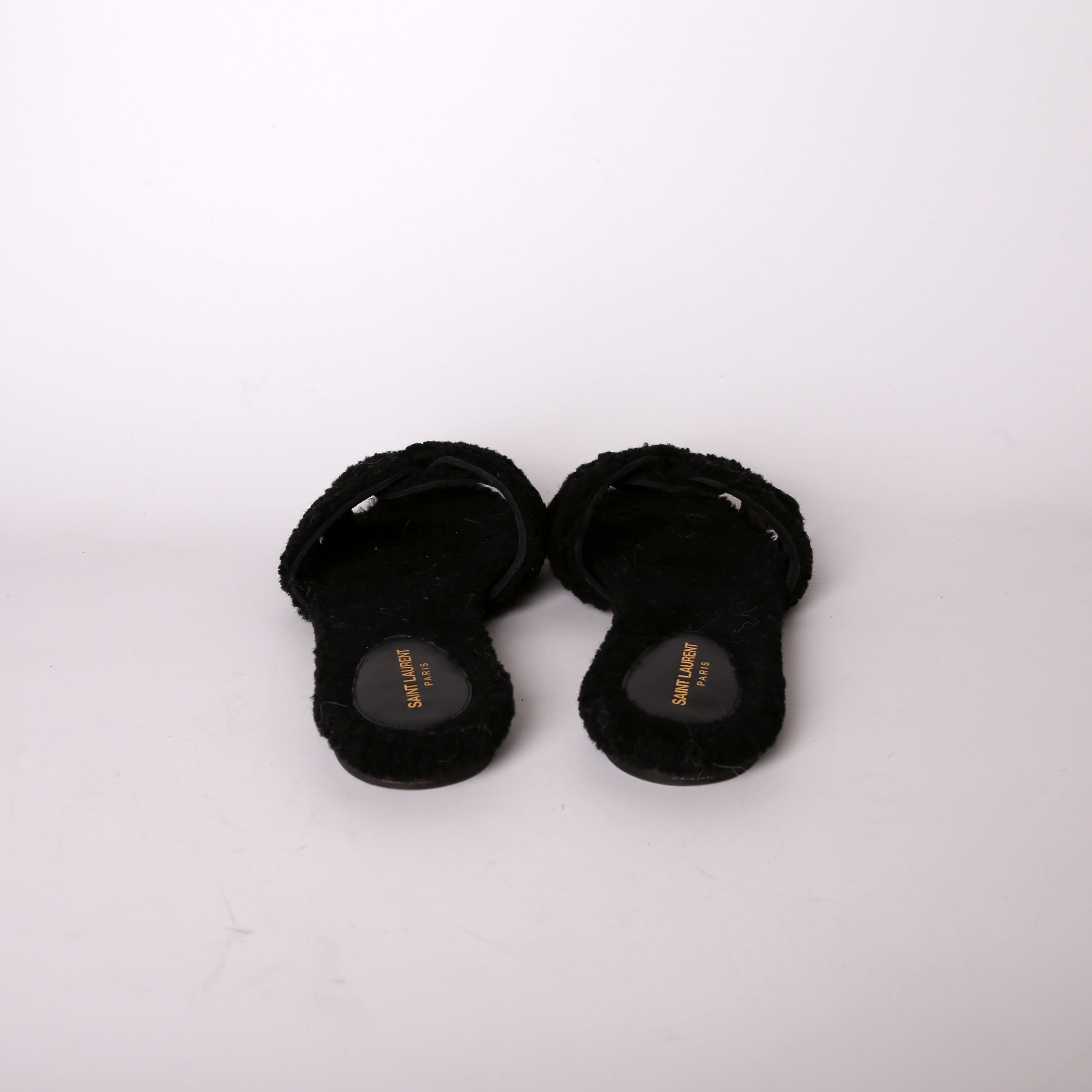 SAINT LAURENT Henry Shearling Tribute Flats Size 38