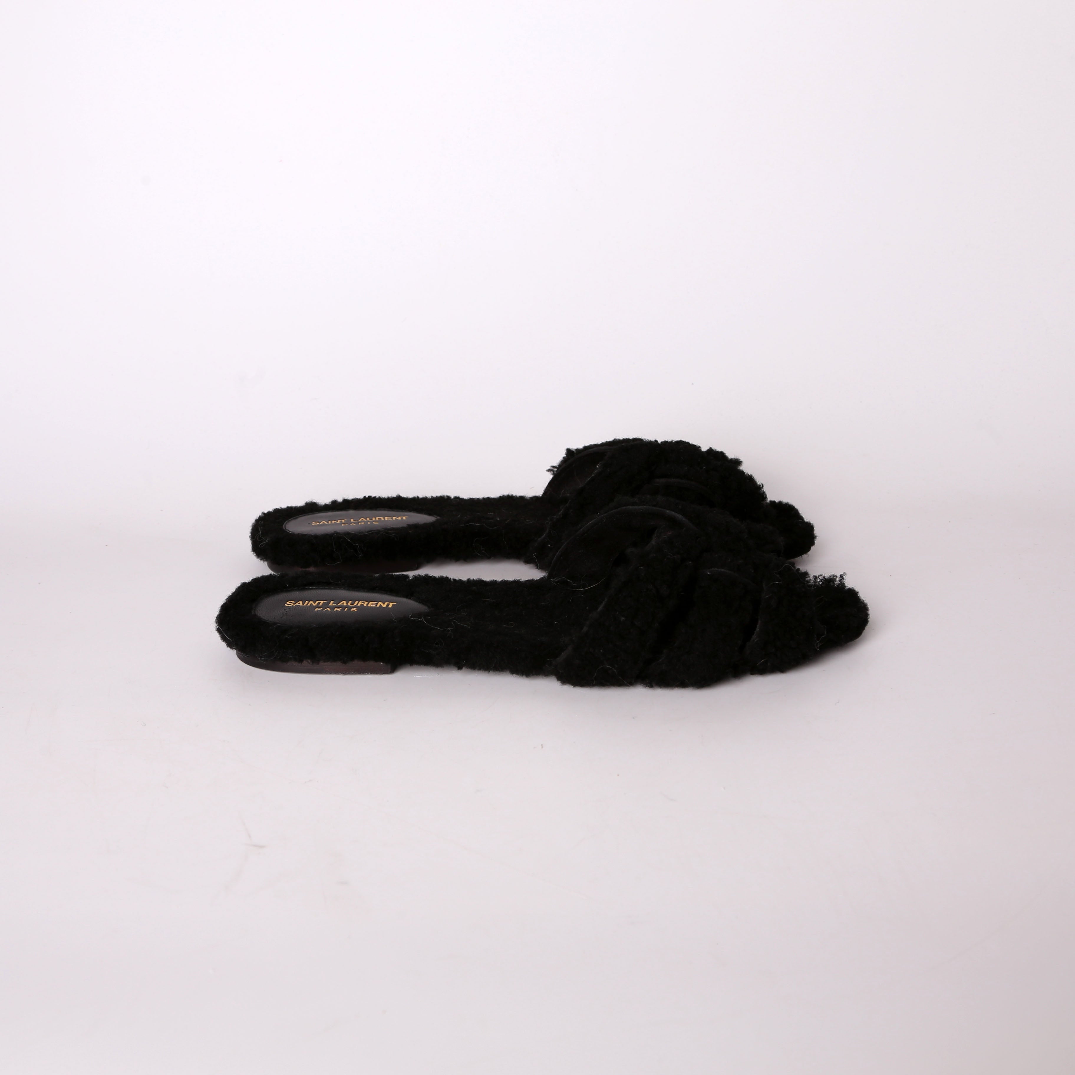 SAINT LAURENT Henry Shearling Tribute Flats Size 38