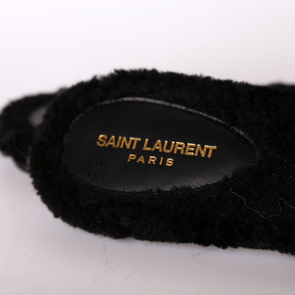 SAINT LAURENT Henry Shearling Tribute Flats Size 38