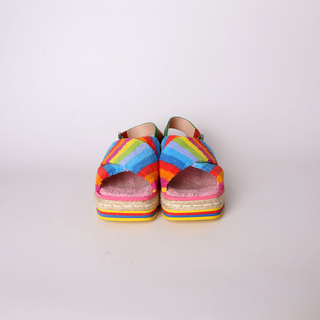 Gucci Terry Cloth Web Espadrilles Size 38