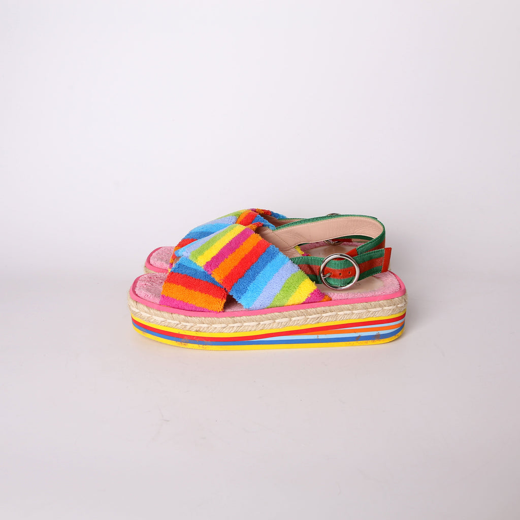 Gucci Terry Cloth Web Espadrilles Size 38