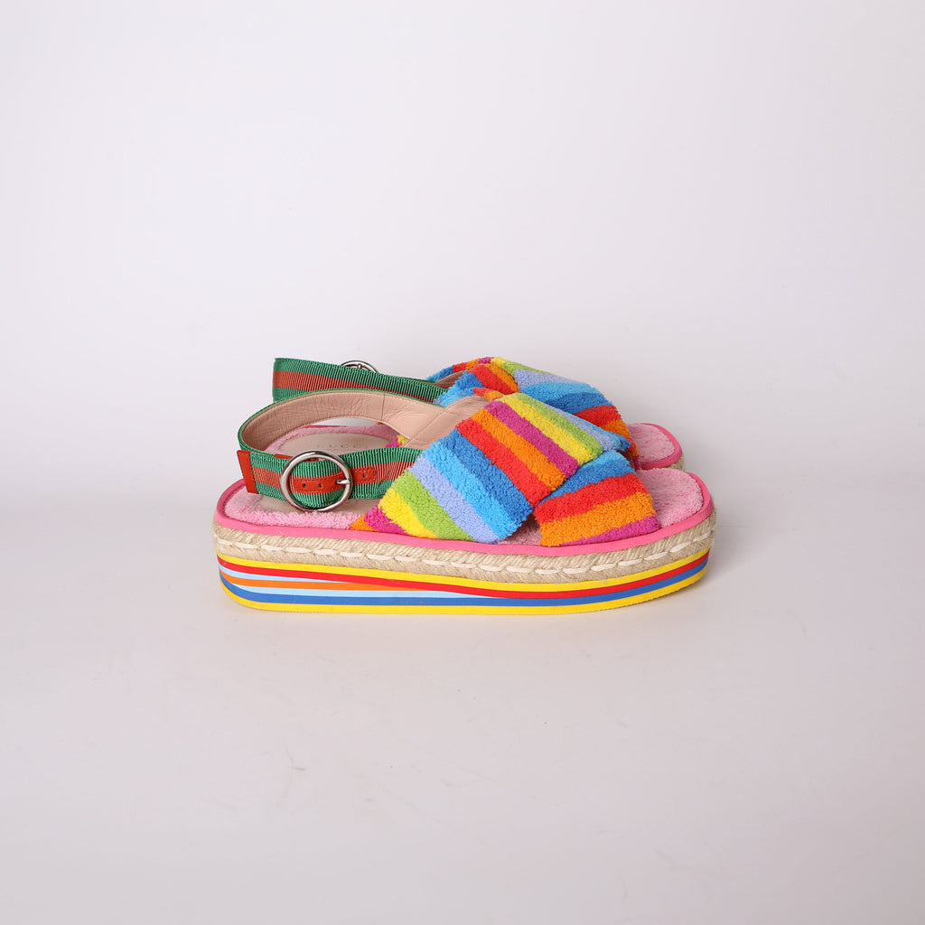 Gucci Terry Cloth Web Espadrilles Size 38