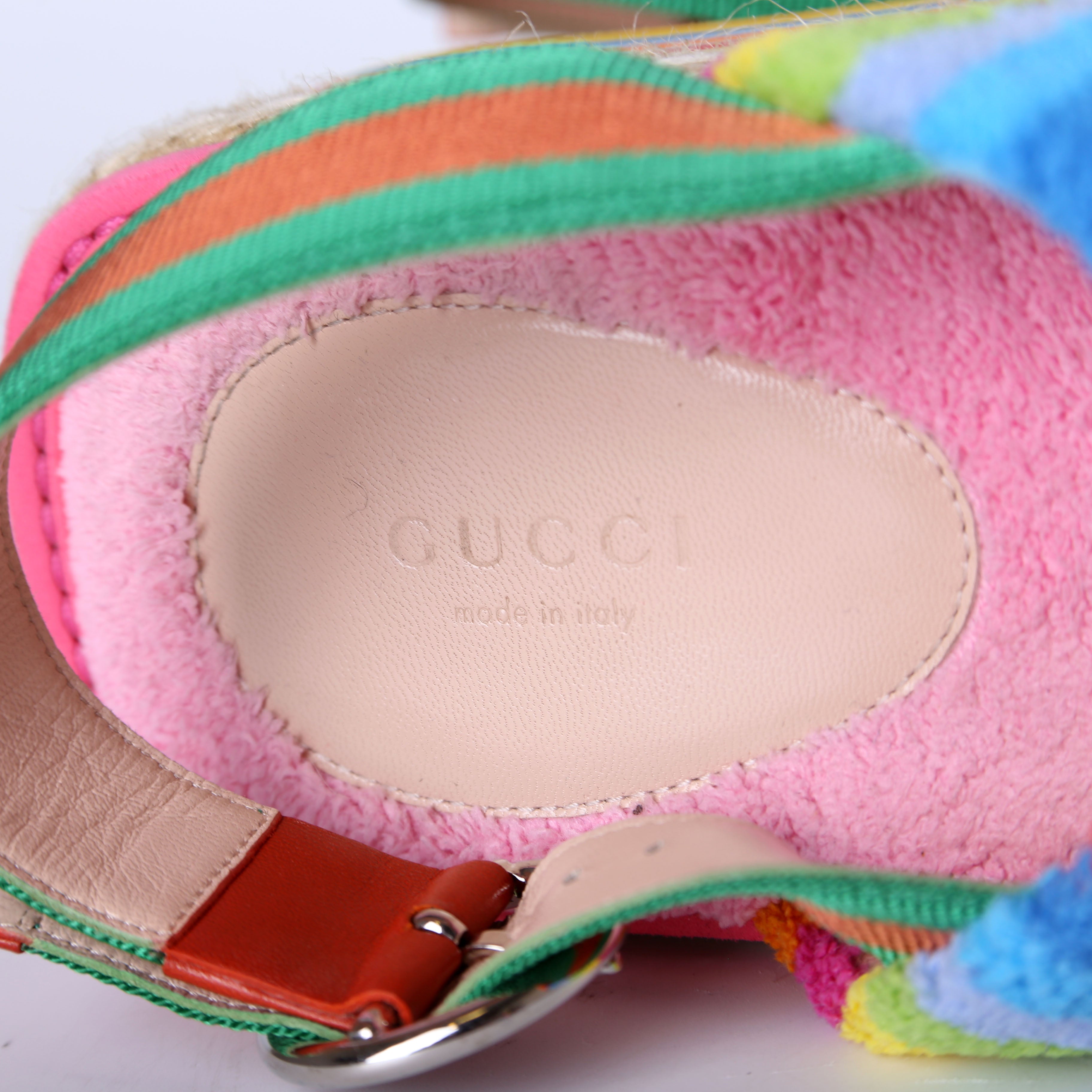 Gucci Terry Cloth Web Espadrilles Size 38
