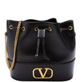 Mini Vlogo Chain Bucket Bag Black