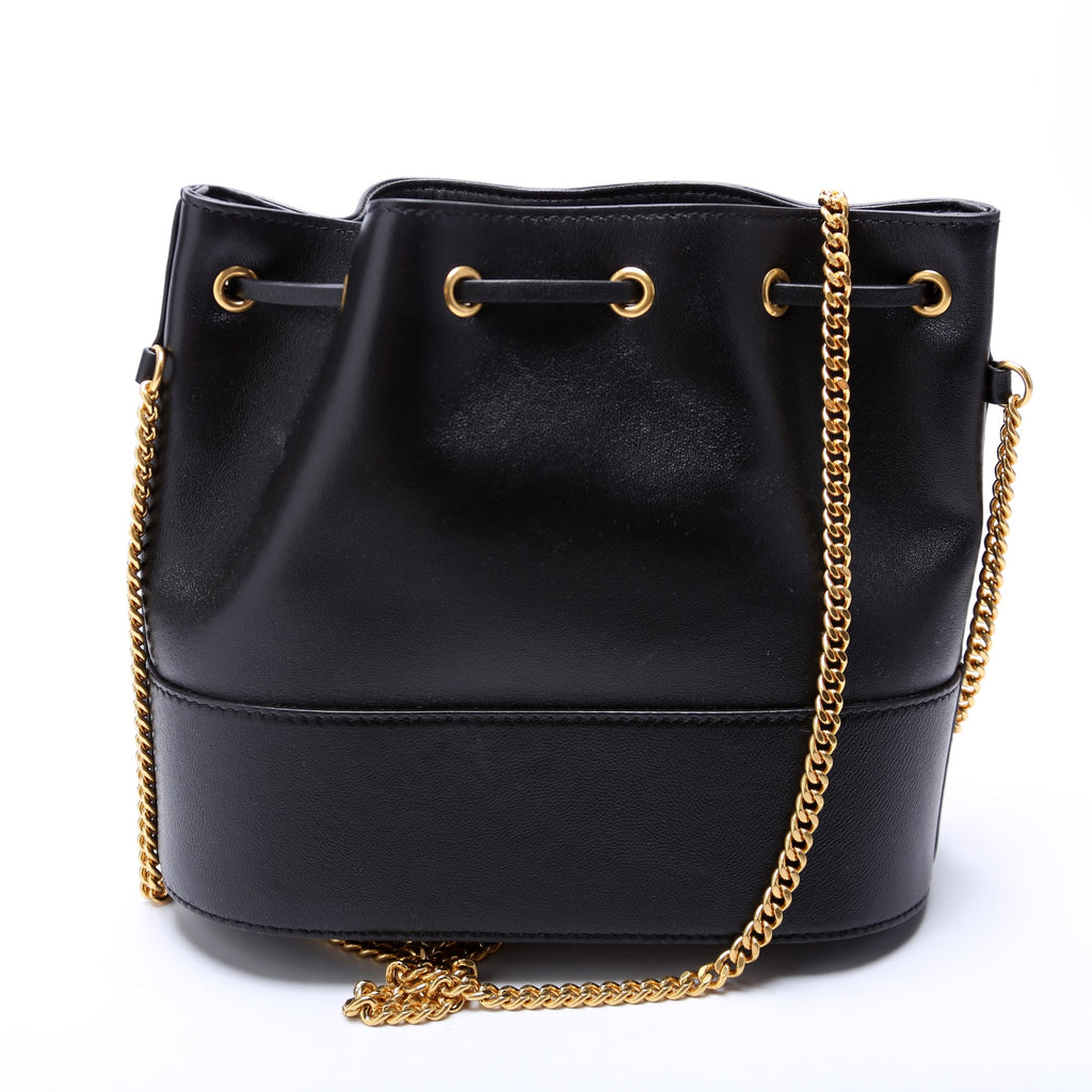 Mini Vlogo Chain Bucket Bag Black