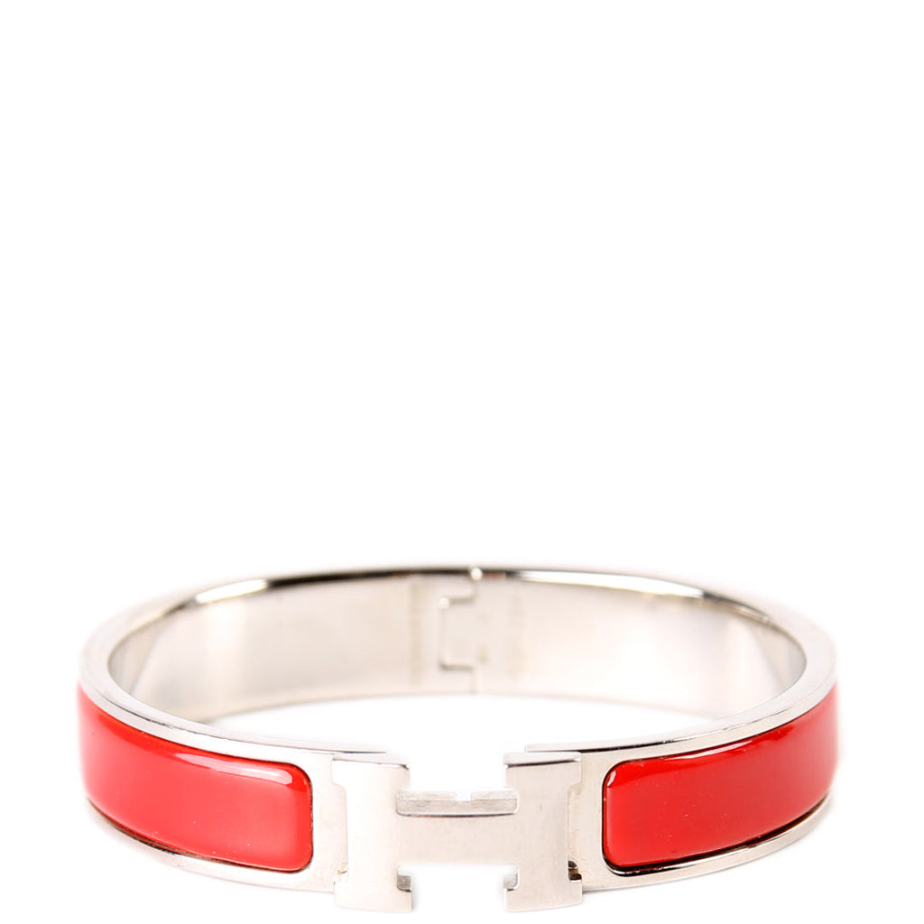 Clic Clac Bracelet Narrow Red/Silver