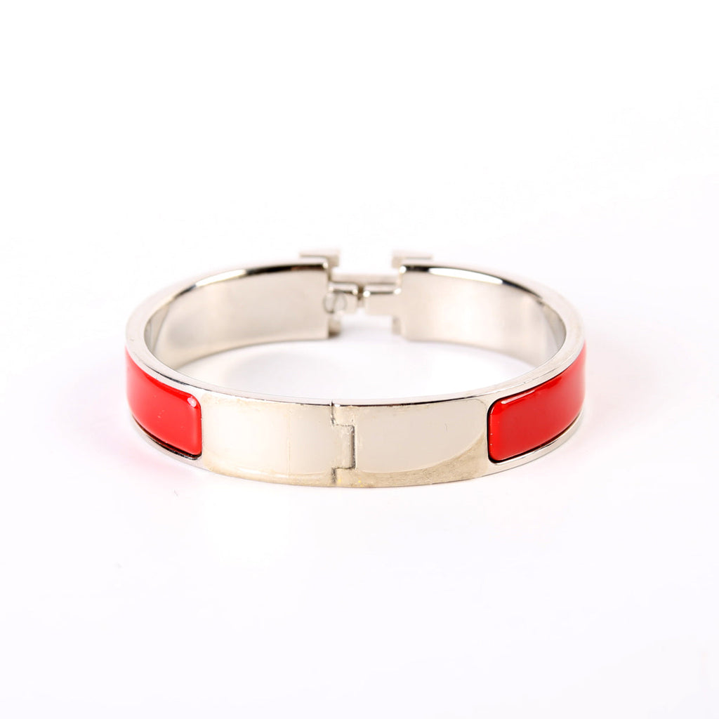 Clic Clac Bracelet Narrow Red/Silver