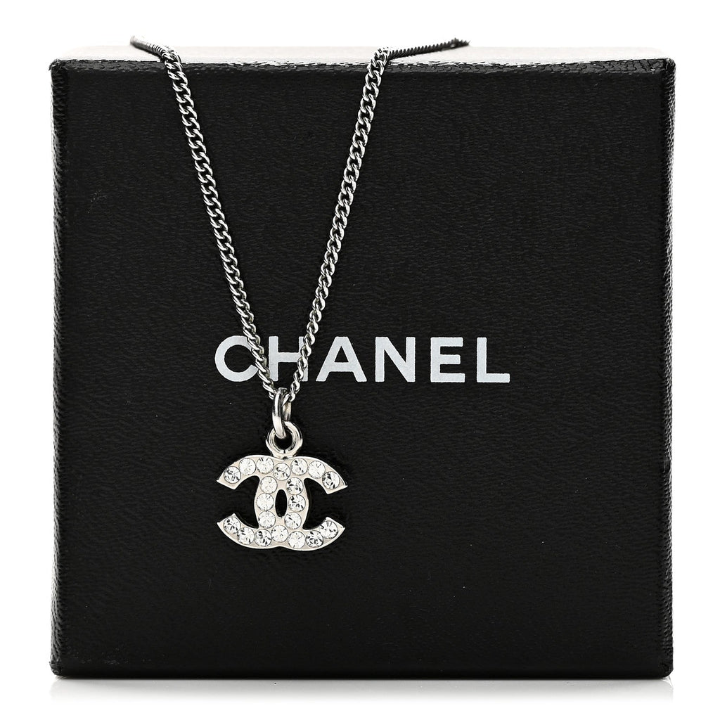Crystal Timeless CC Necklace Silver