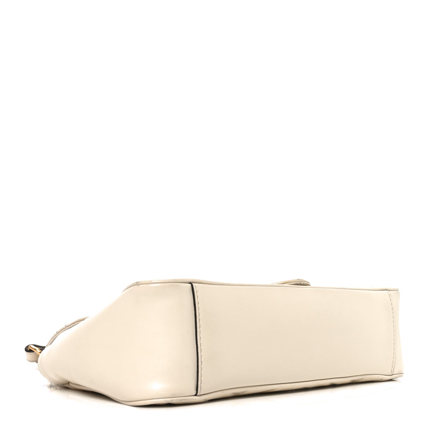 Gucci Calfskin Matelasse Small GG Marmont Shoulder Bag White
