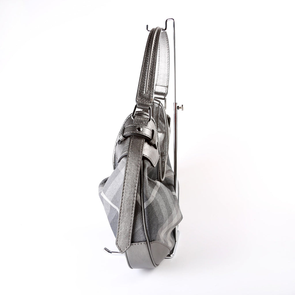 Shimmer Check Brooklyn Hobo Small Grey