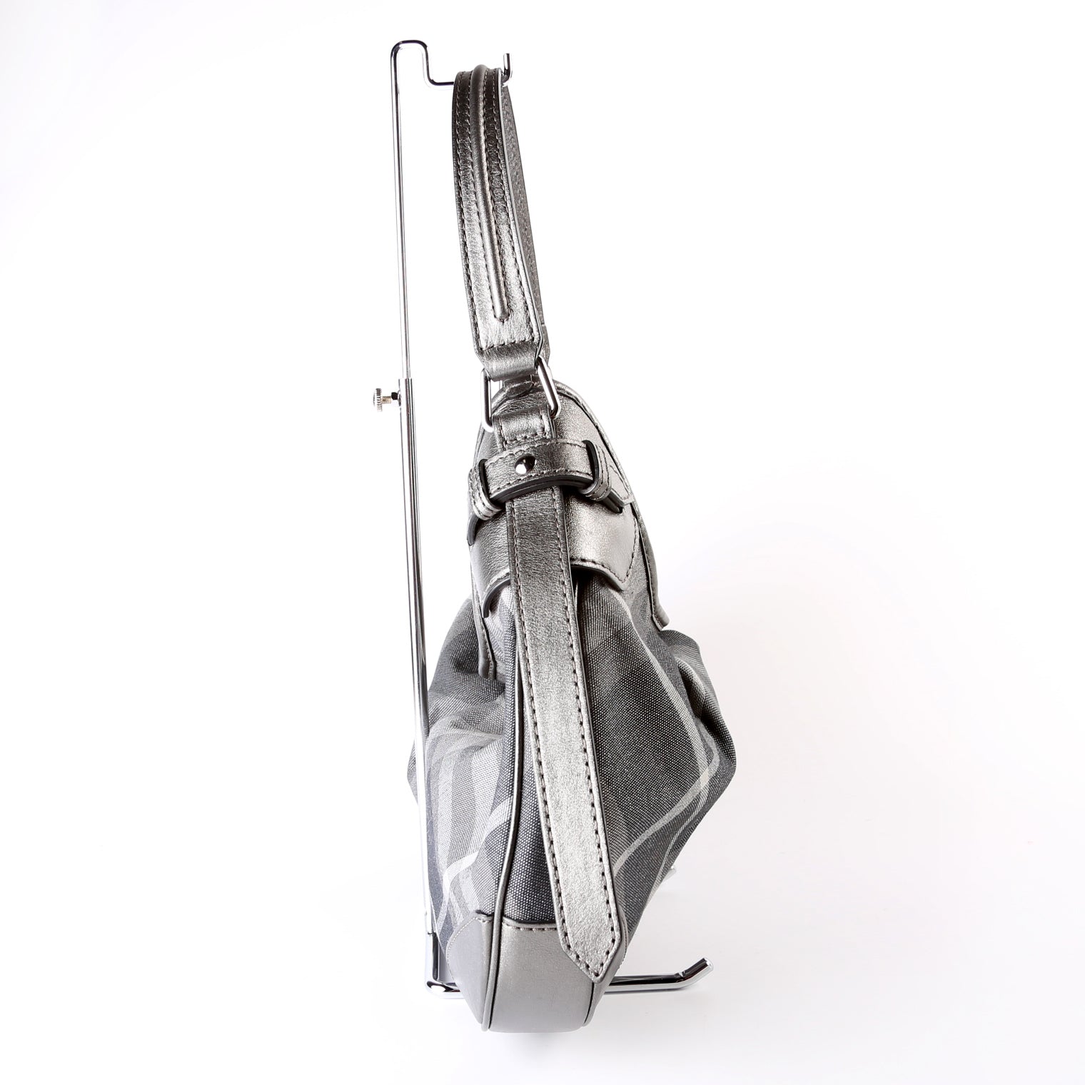 Shimmer Check Brooklyn Hobo Small Grey