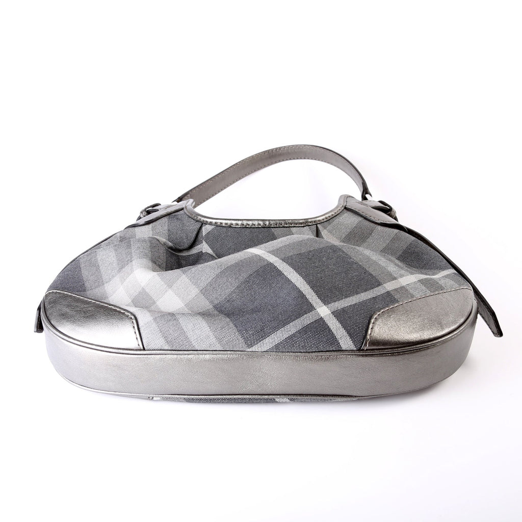 Shimmer Check Brooklyn Hobo Small Grey