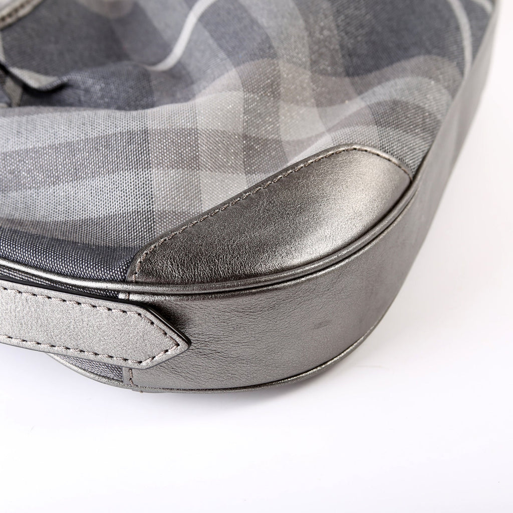 Shimmer Check Brooklyn Hobo Small Grey