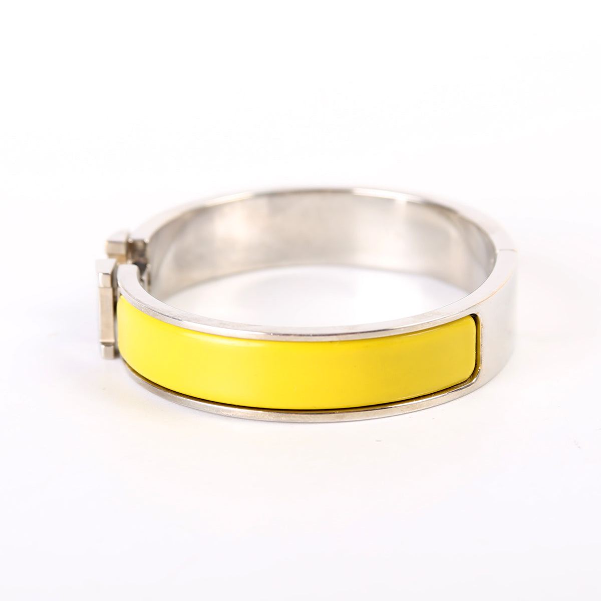 Hermes Clic Clac Bracelet Narrow Yellow/Silver
