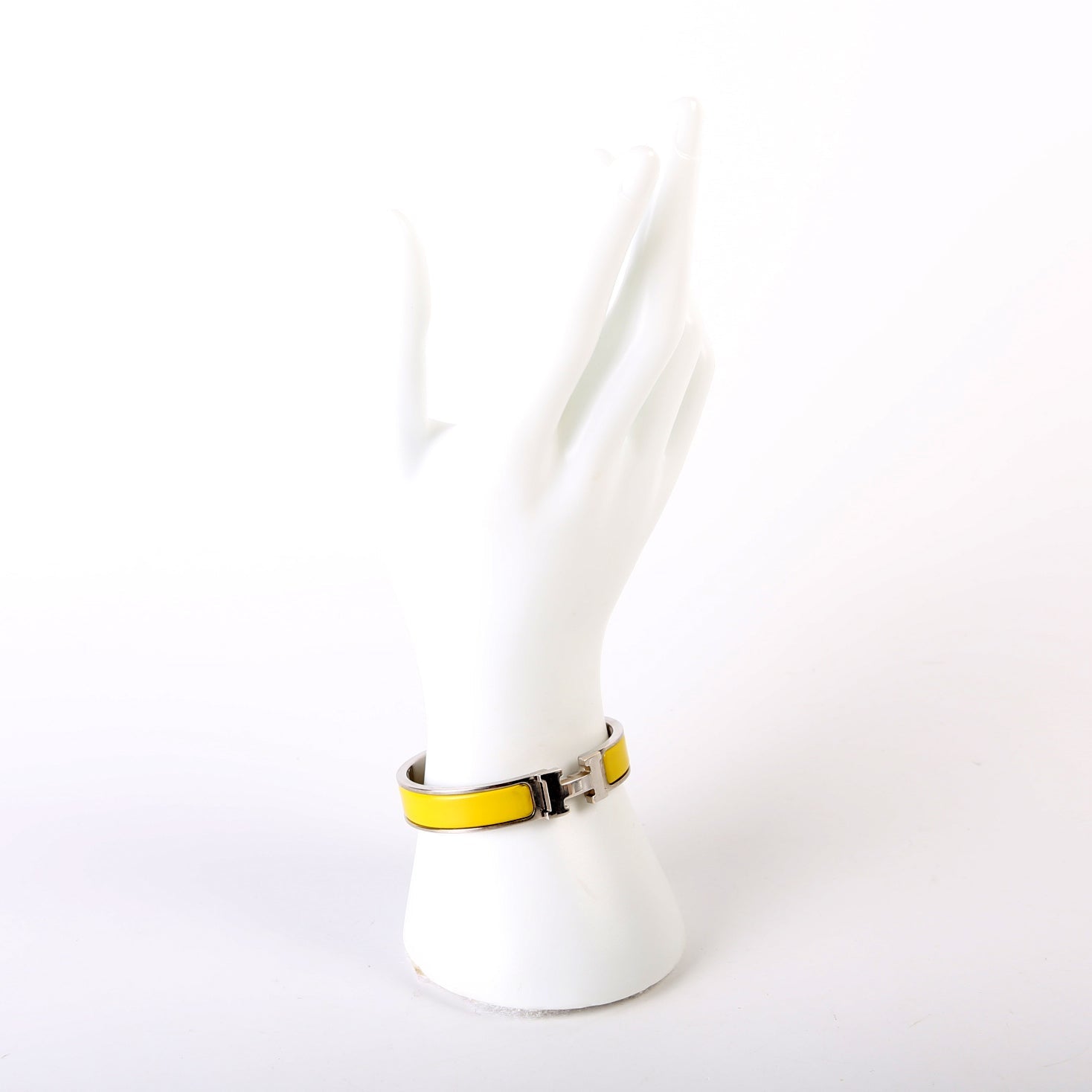 Hermes Clic Clac Bracelet Narrow Yellow/Silver