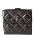 Compact French Flap Wallet Caviar 15M Black