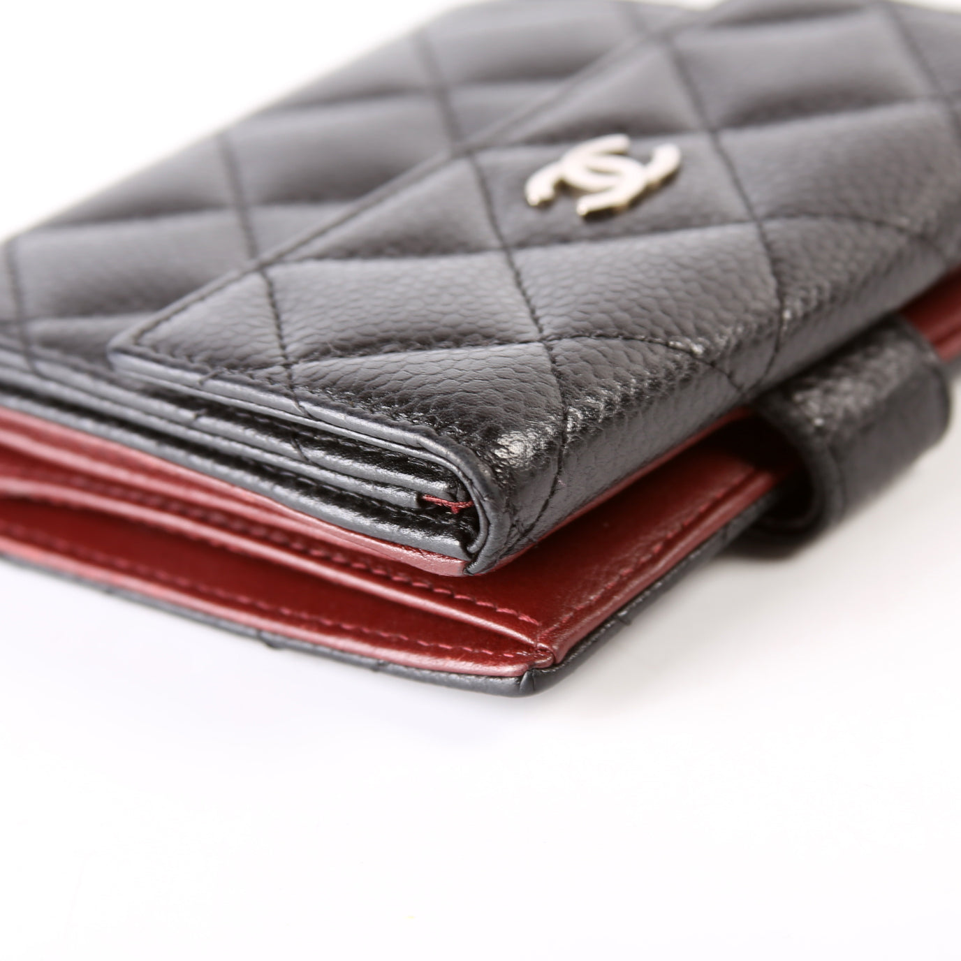 Compact French Flap Wallet Caviar 15M Black