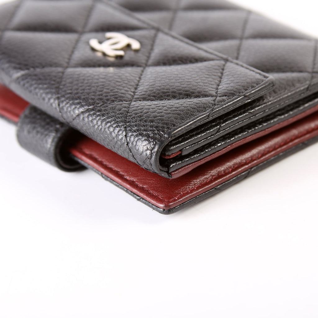 Compact French Flap Wallet Caviar 15M Black