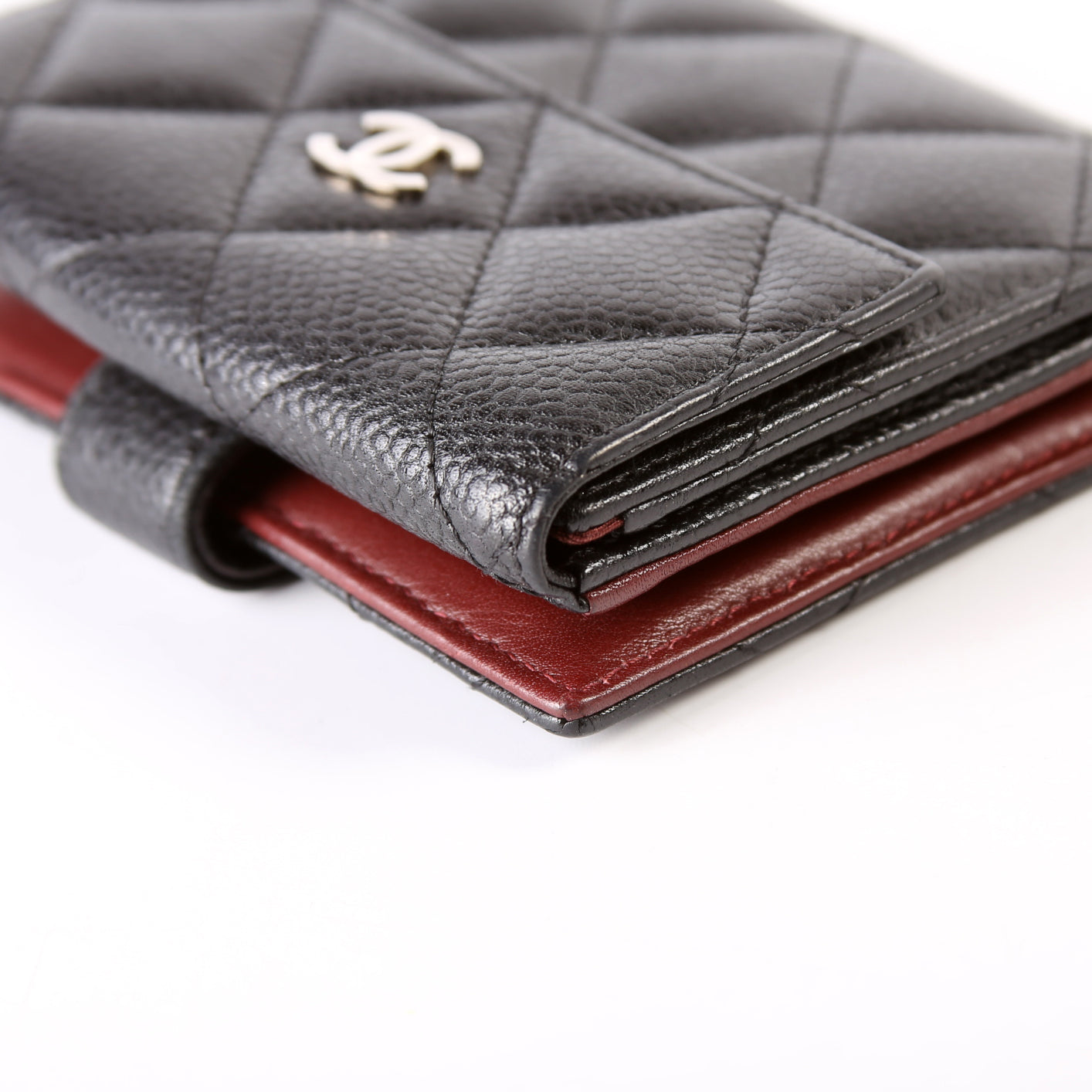 Compact French Flap Wallet Caviar 15M Black
