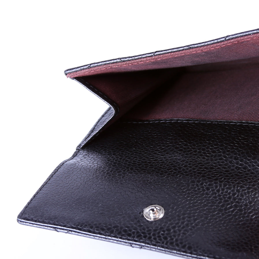 Compact French Flap Wallet Caviar 15M Black