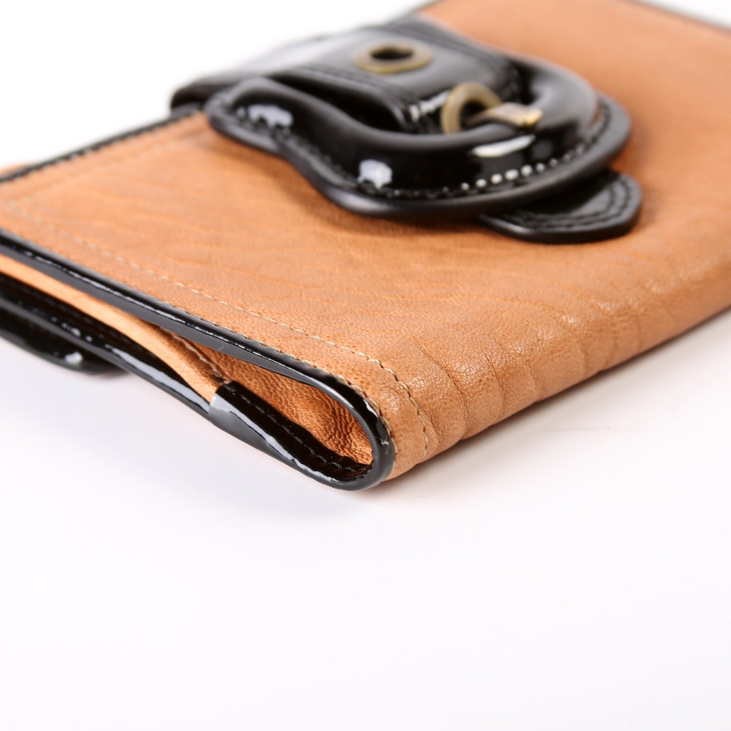 8M0160 B Compact Wallet Cognac/Black