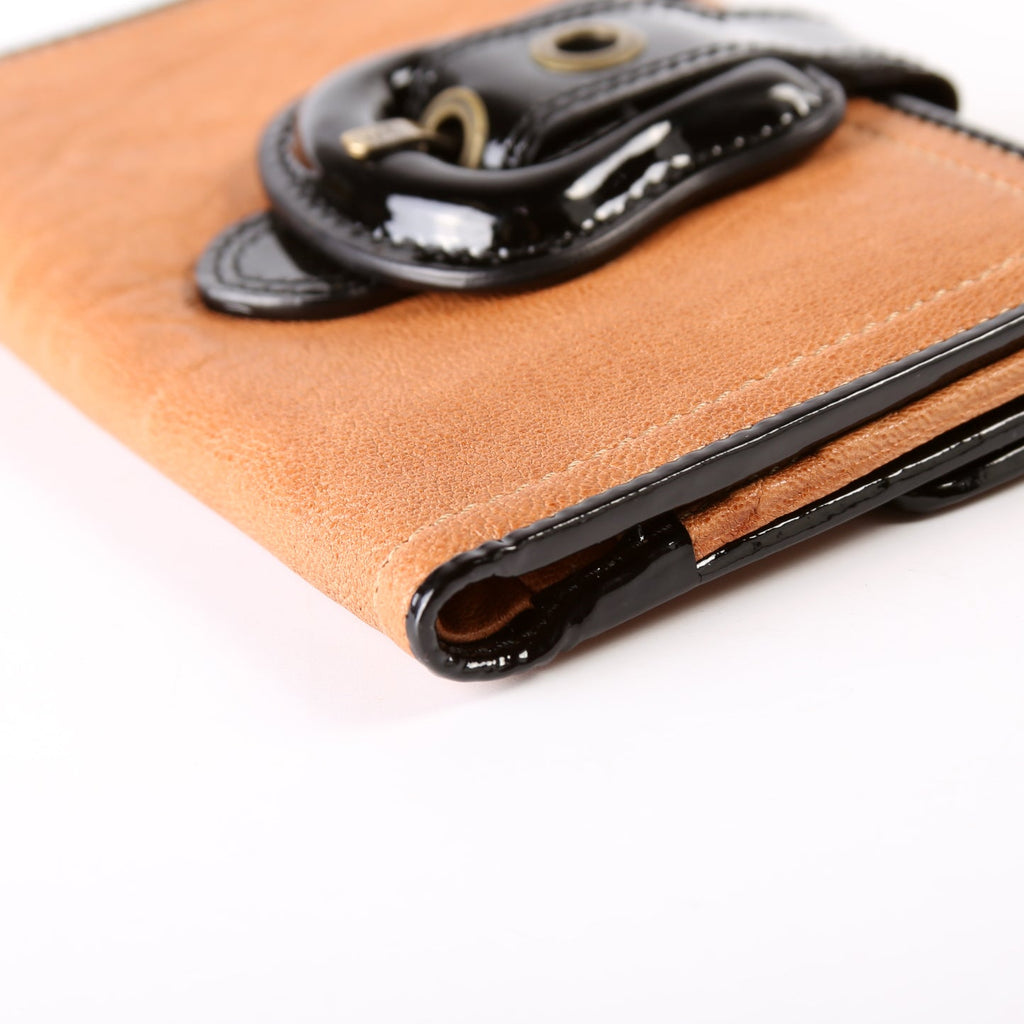 8M0160 B Compact Wallet Cognac/Black