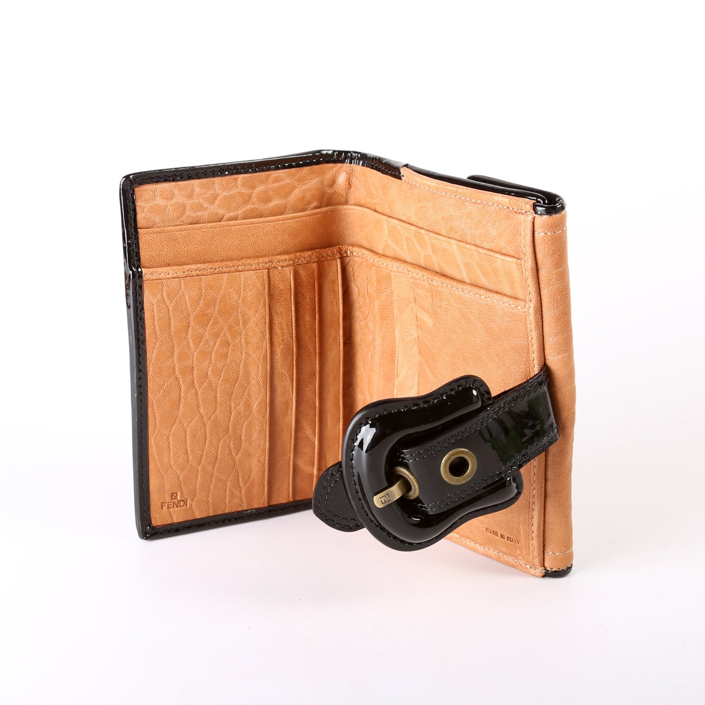 8M0160 B Compact Wallet Cognac/Black