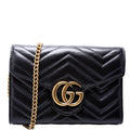 Gucci 474575 Marmont Chain Wallet Black