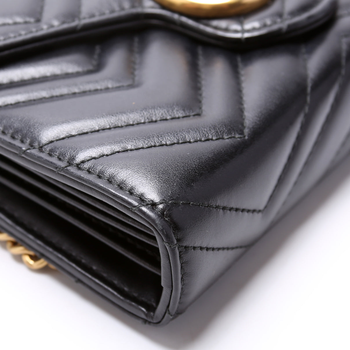 Gucci 474575 Marmont Chain Wallet Black