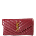 Flap Wallet Large Grain De Poudre 372264 Burgundy