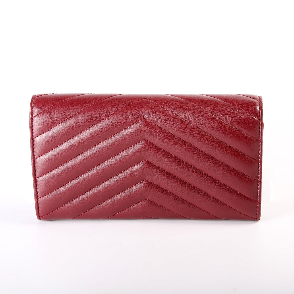 Flap Wallet Large Grain De Poudre 372264 Burgundy