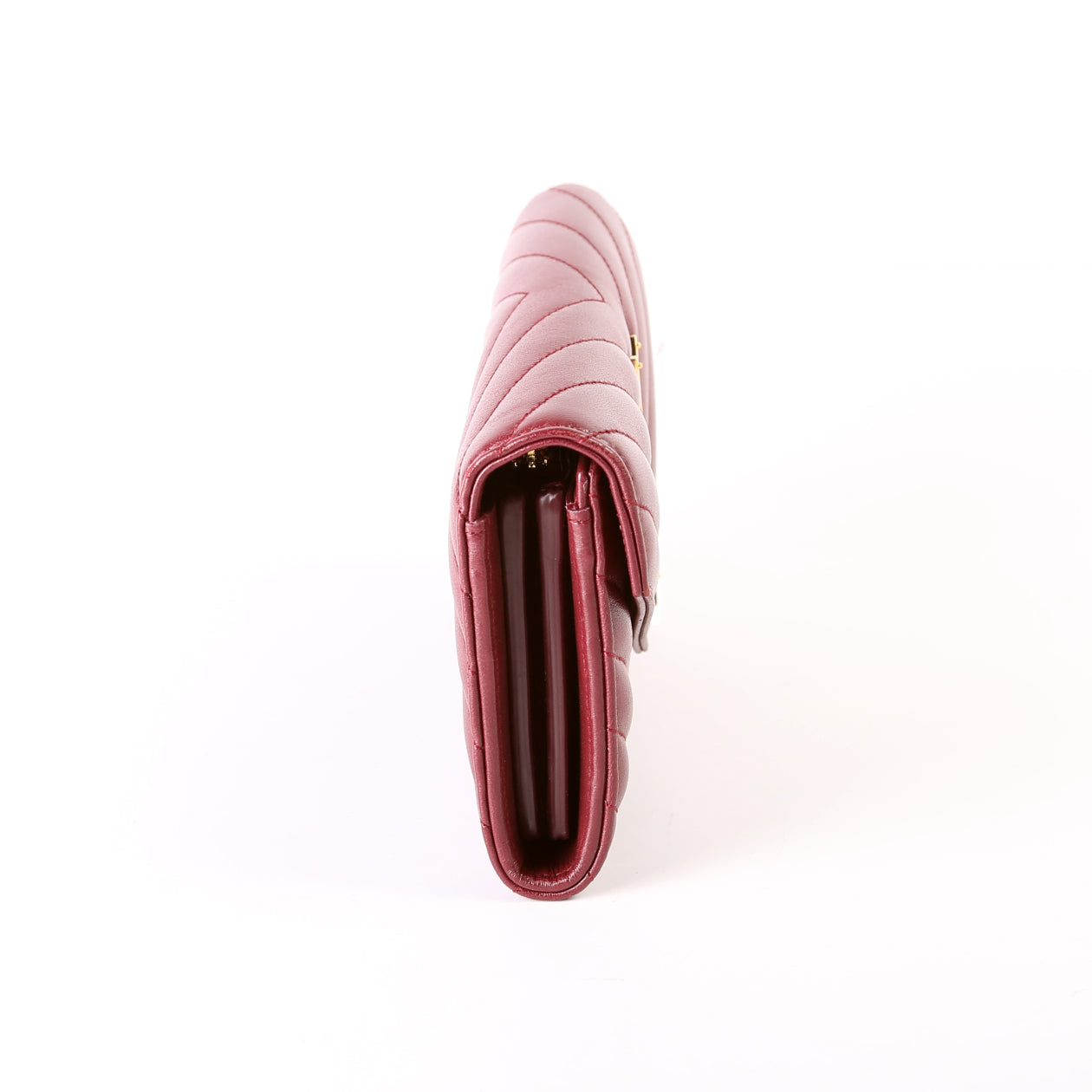 Flap Wallet Large Grain De Poudre 372264 Burgundy