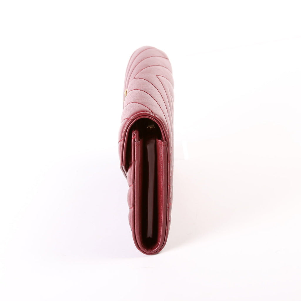 Flap Wallet Large Grain De Poudre 372264 Burgundy