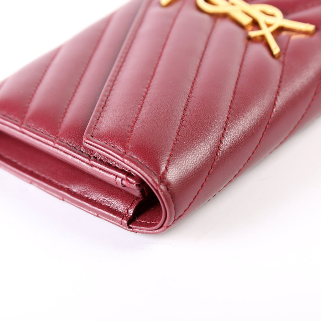 Flap Wallet Large Grain De Poudre 372264 Burgundy