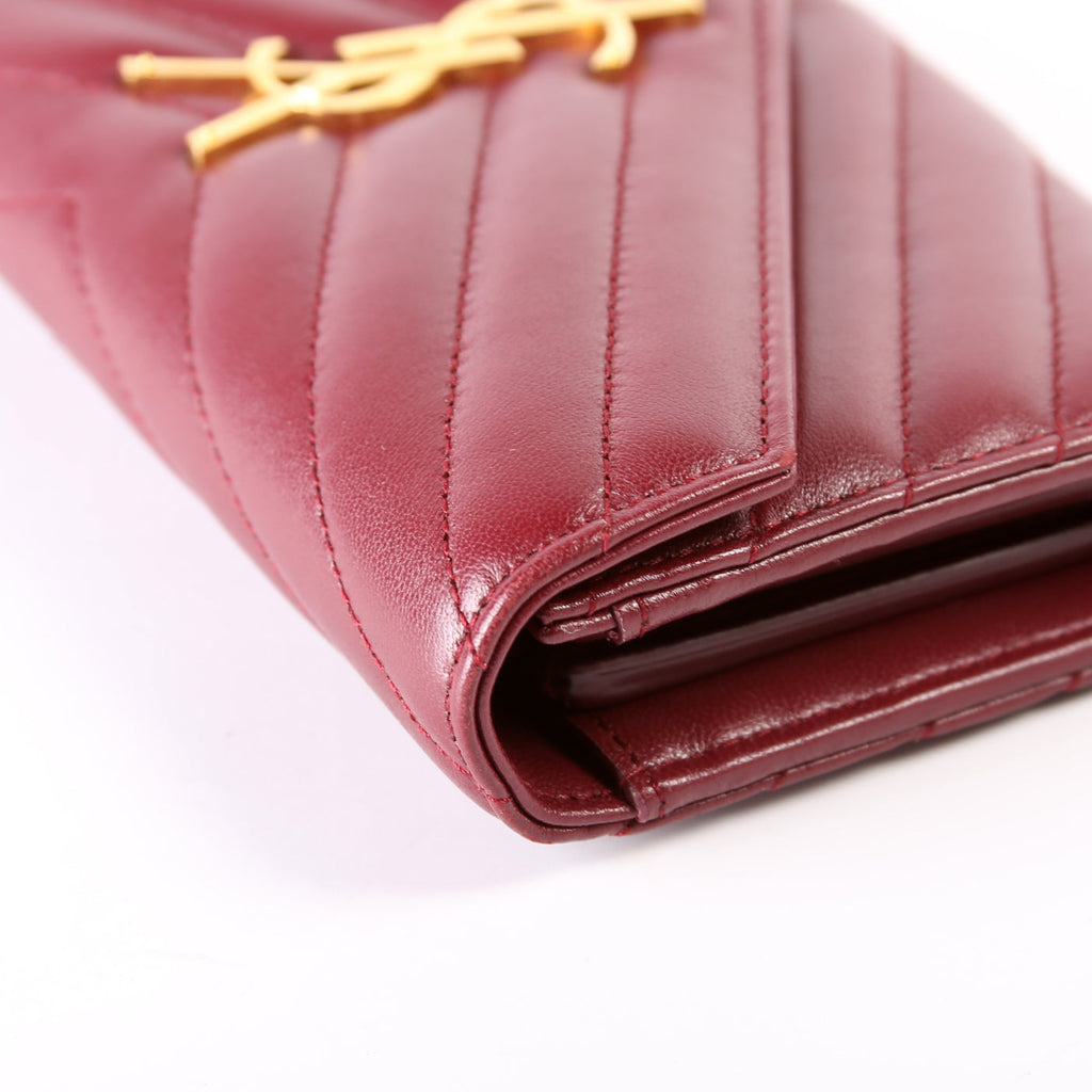 Flap Wallet Large Grain De Poudre 372264 Burgundy