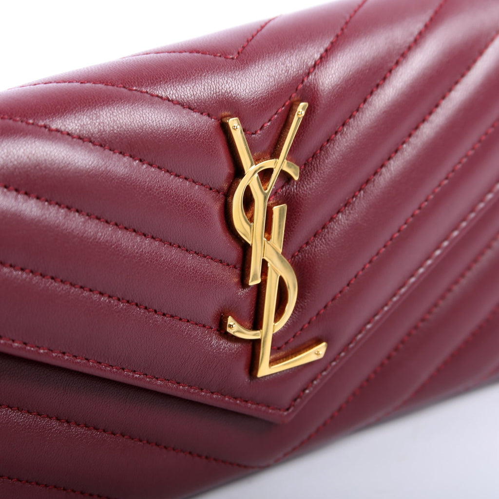 Flap Wallet Large Grain De Poudre 372264 Burgundy